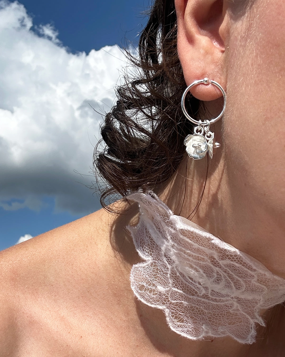 Amulet Hoop Earrings bronze