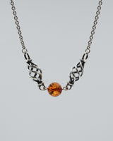 Kept Spirit of Fire necklace 45 cm silver amber