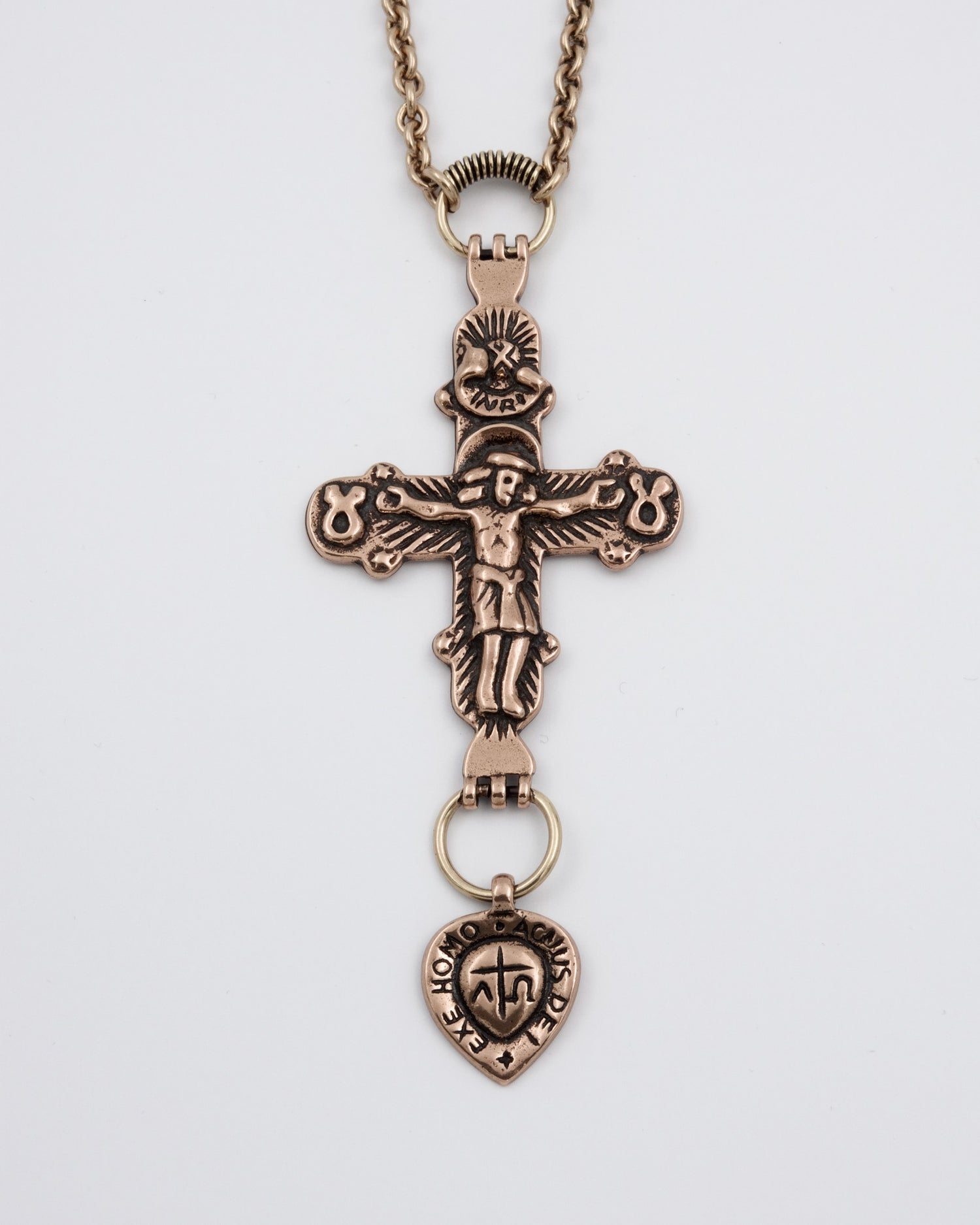 Held Crucifix pendant 70 cm bronze