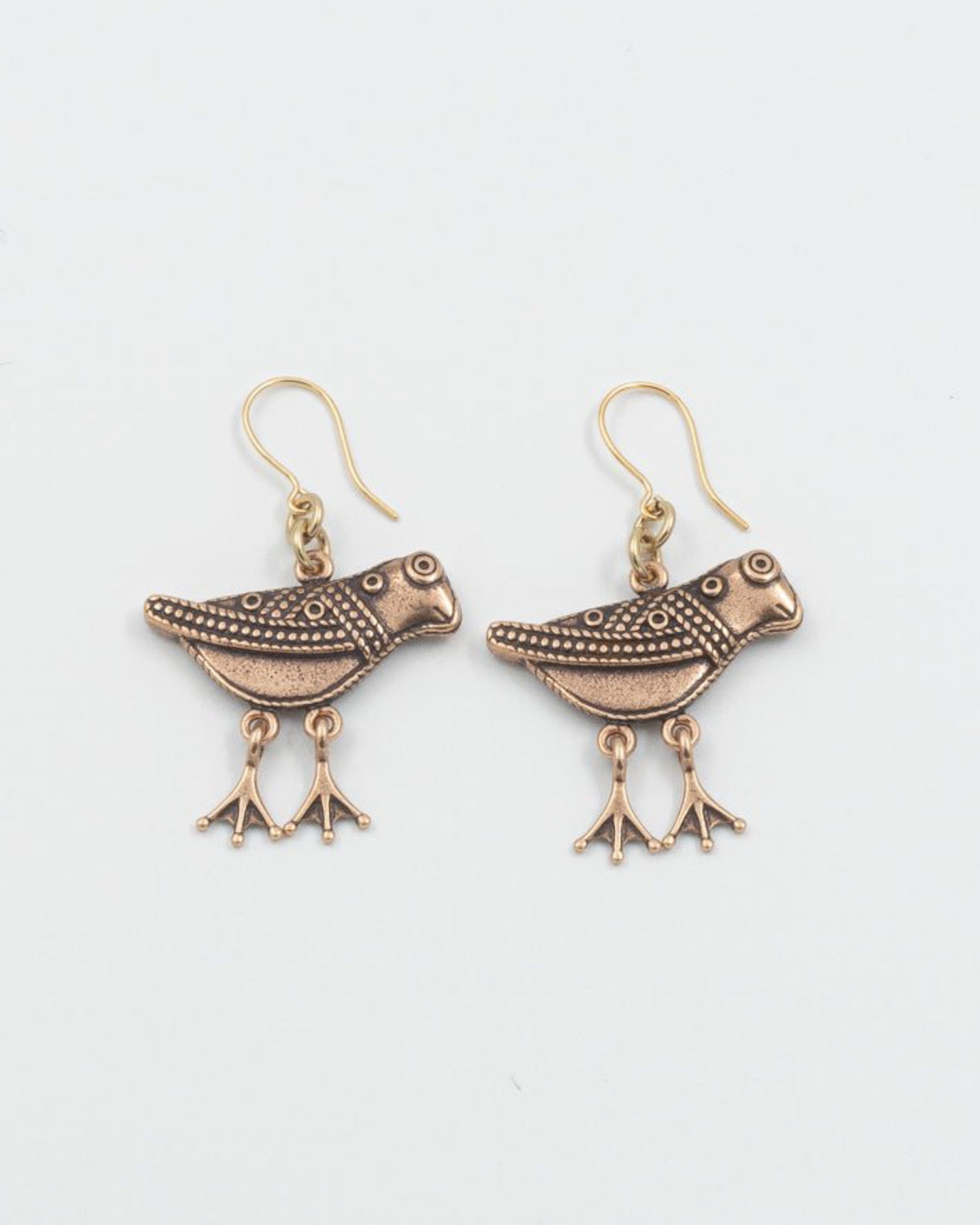 Kept Hattula's bird earrings hook bronze