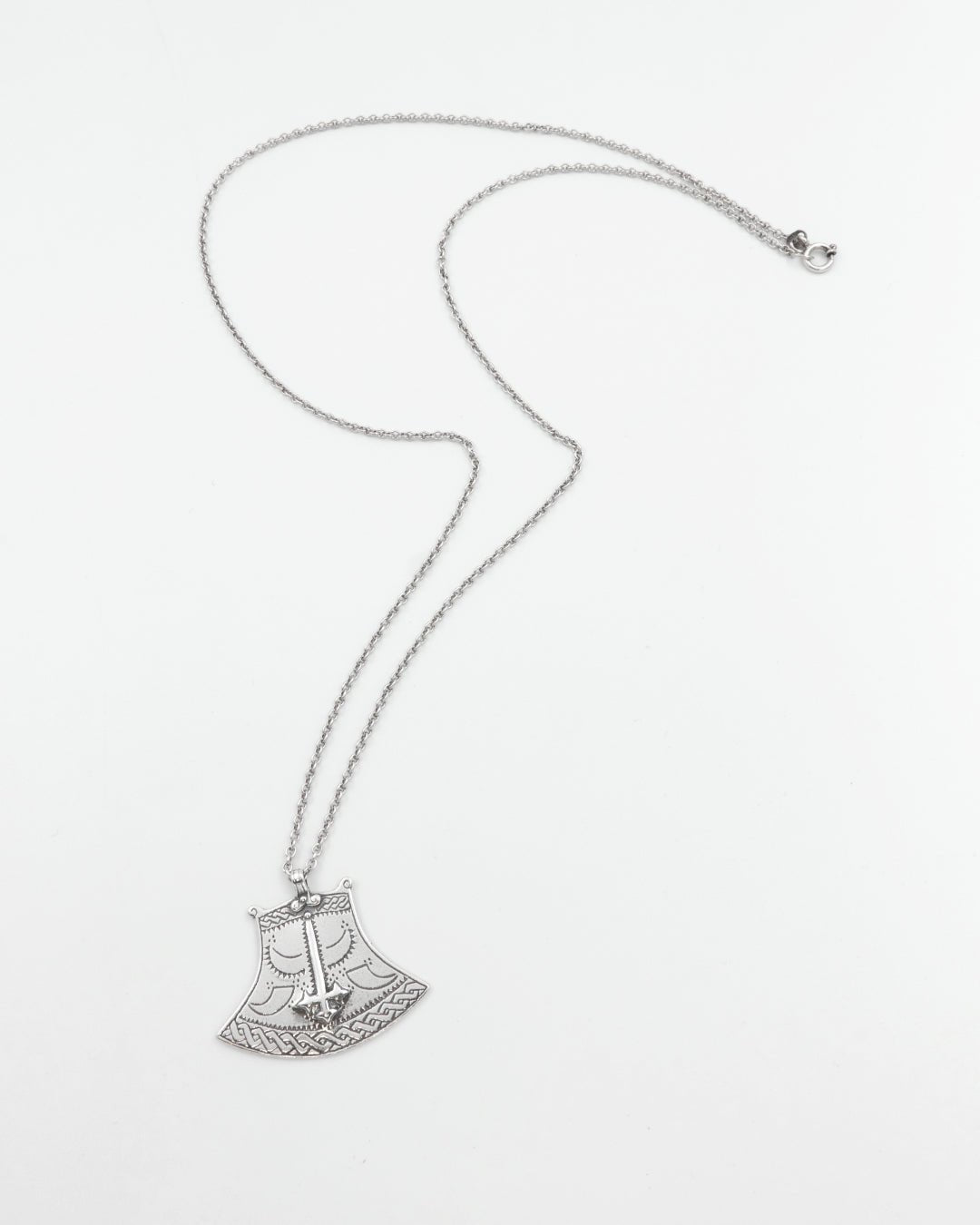 Kept Kuusamo ax pendant large 60 cm silver